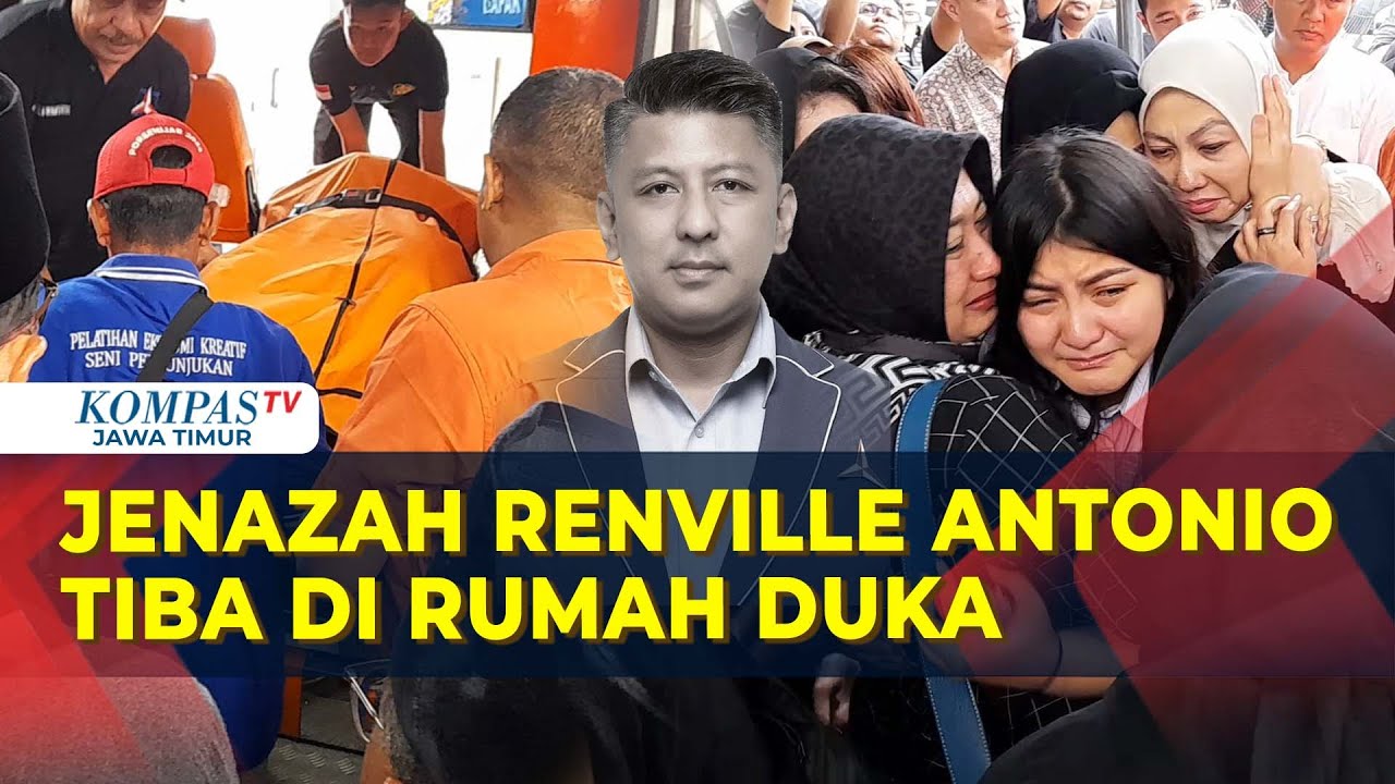 Isak Tangis Keluarga Sambut Jenazah Bendum Demokrat Renville Antonio di Surabaya