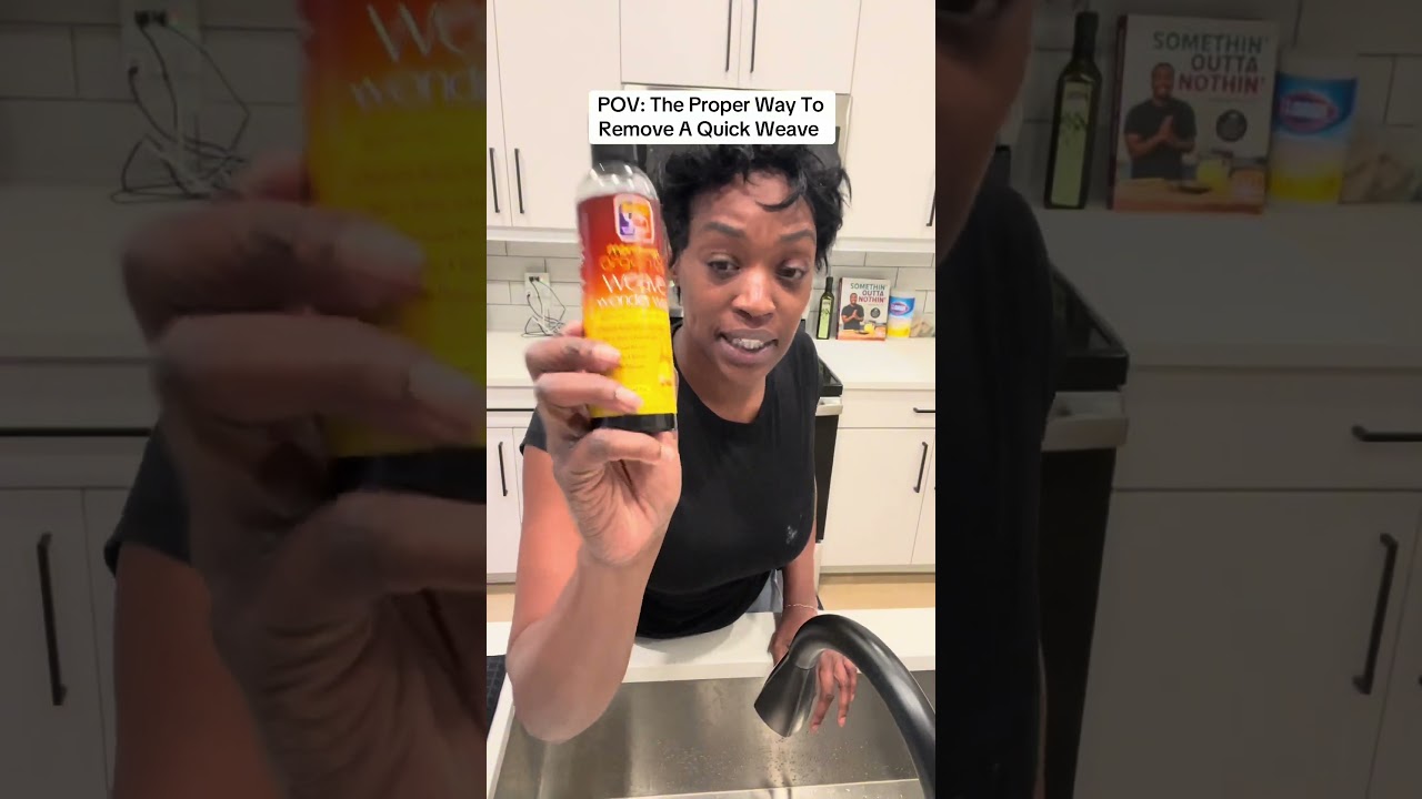 Quick weave Removal 😅 #quickweave #hair #hairtutorial #hairhacks #shorts #extensions #pixie