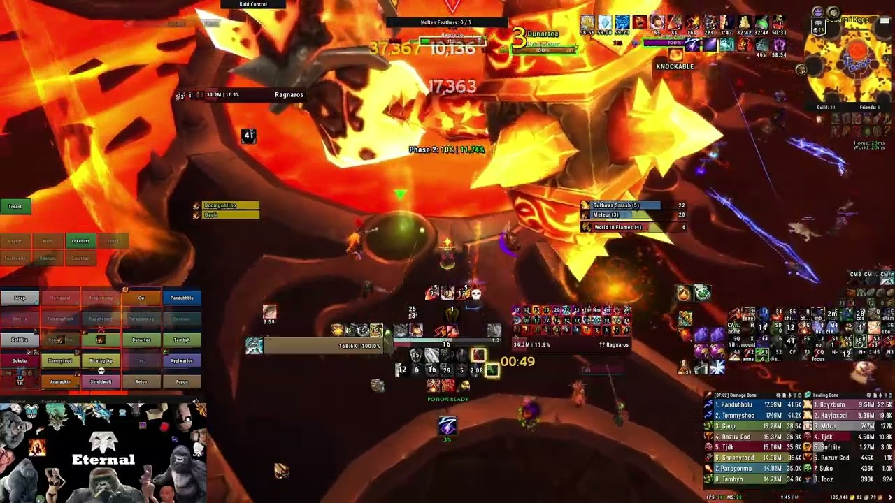 Cataclysm Ragnaros Rank 1 Fury Warrior 38k DPS PoV