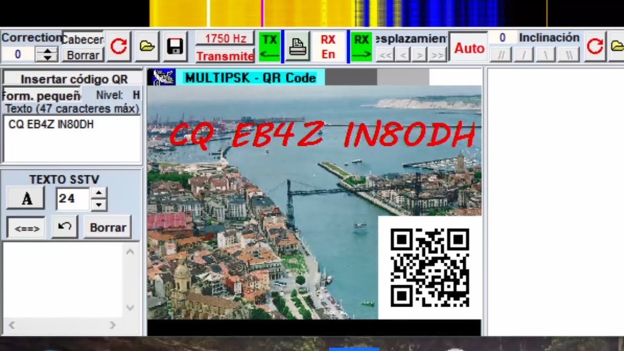 Multipsk y los modos SSTV - Insertar código QR en modo BW24
