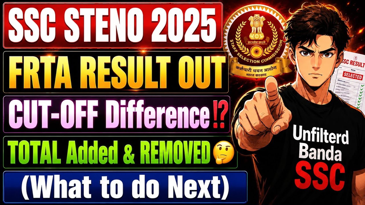 SSC STENO 2025 FRTA RESULT OUT 🚨 | Cut-Off Difference😱 Added & Removed Candidates | What To Do Next?