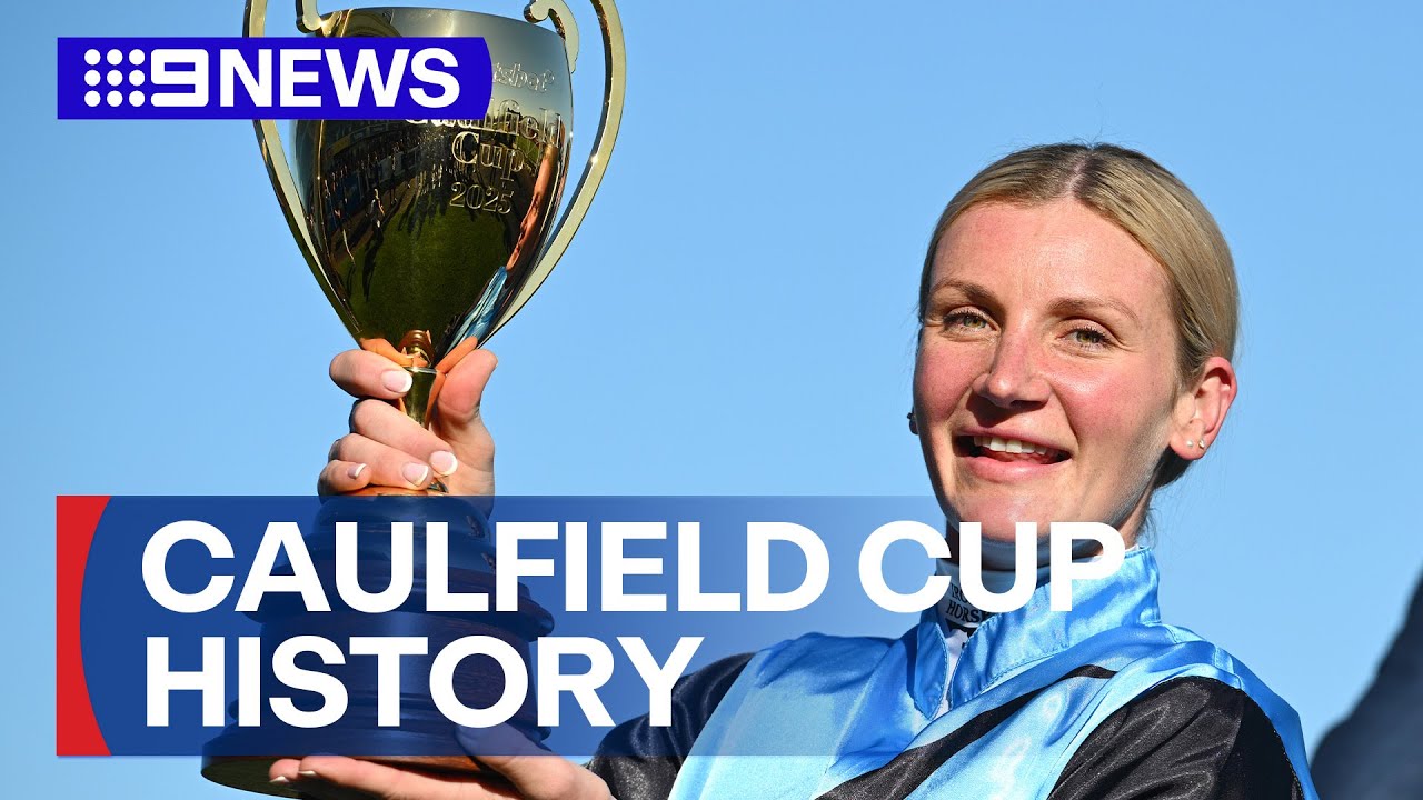 Jockey Jamie Melham has created Caulfield Cup history | 9 News Australia