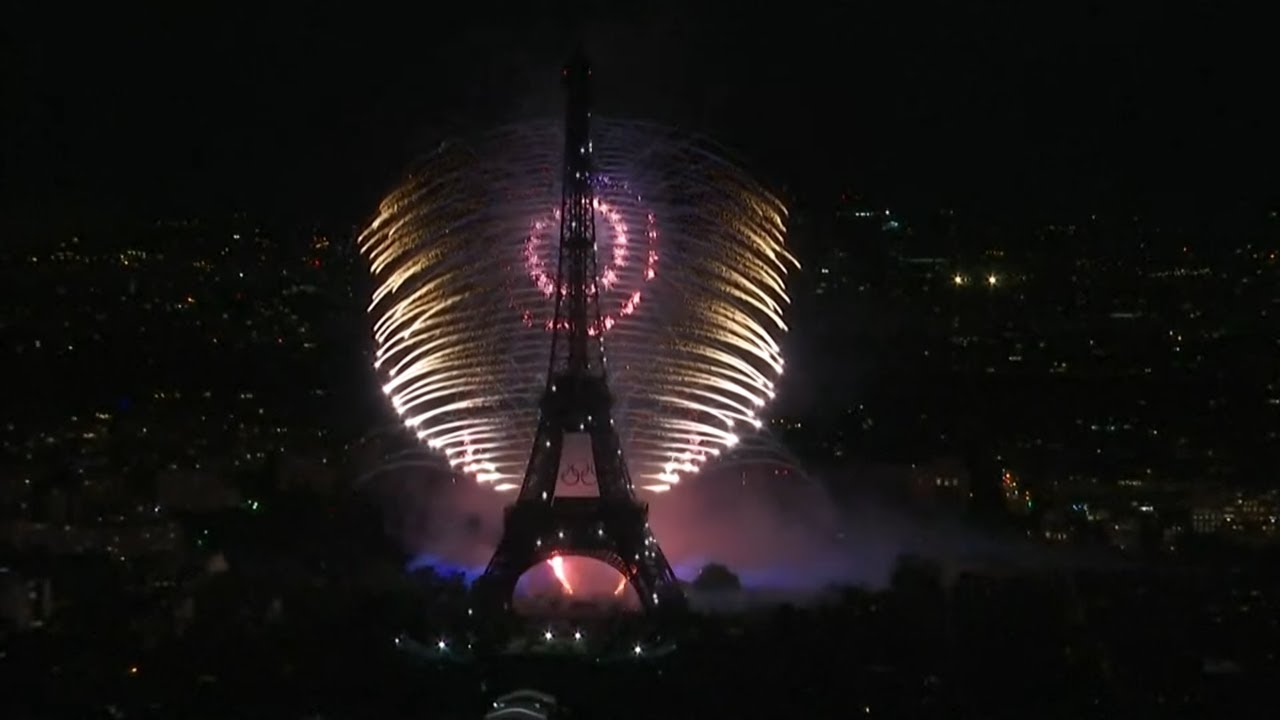 France National day : Fireworks mark Bastille Day in Paris