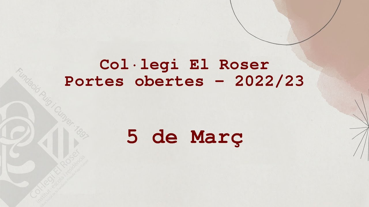 El Roser-Portes Obertes  CURS  2022-23