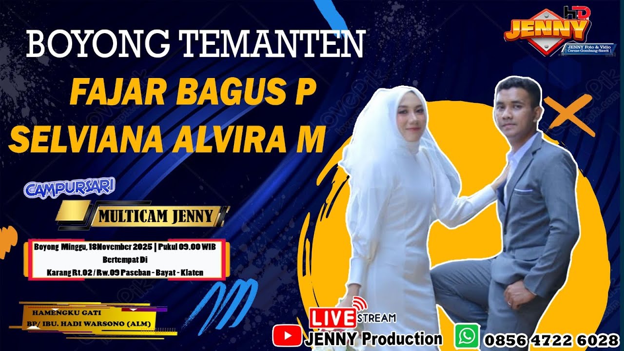 Live Resepsi Boyong Temanten  FAJAR & SELVI  | 16 November 2025 | Paseban Bayat Klaten