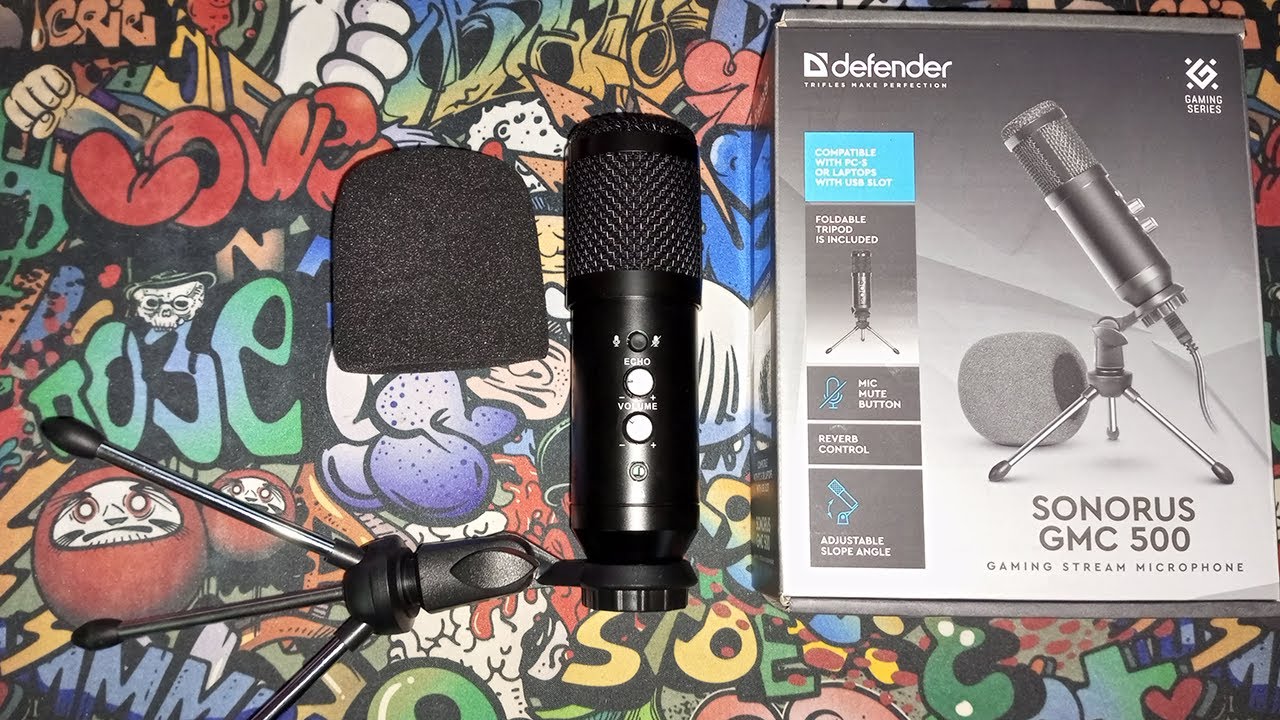 РАСПАКОВКА ИГРОВОЙ  МИКРОФОН DEFENDER SONORUS GMC 500.