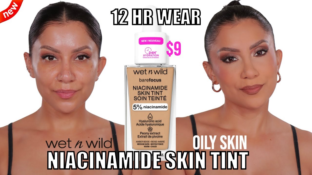 *new* WET N WILD BARE FOCUS NIACINAMIDE SKIN TINT REVIEW +12HR WEAR TEST *oily skin*| MagdalineJanet