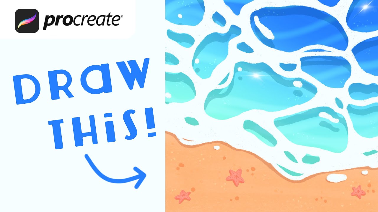 Procreate Step by Step Tutorial - Ocean Tide - Digital Art - iPad Illustration for Beginners