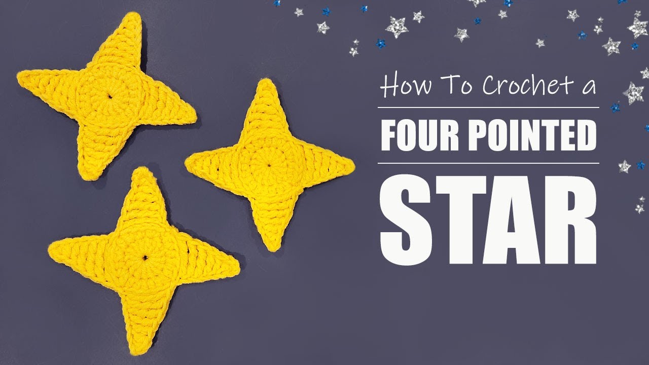 DIY Tutorial ⭐ How To Crochet a FOUR POINTED Star?  Easy Pattern