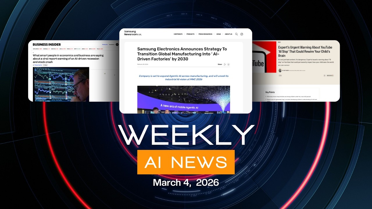 Samsung AI Factories, AI Recession Warnings, and YouTube AI Slop Concerns