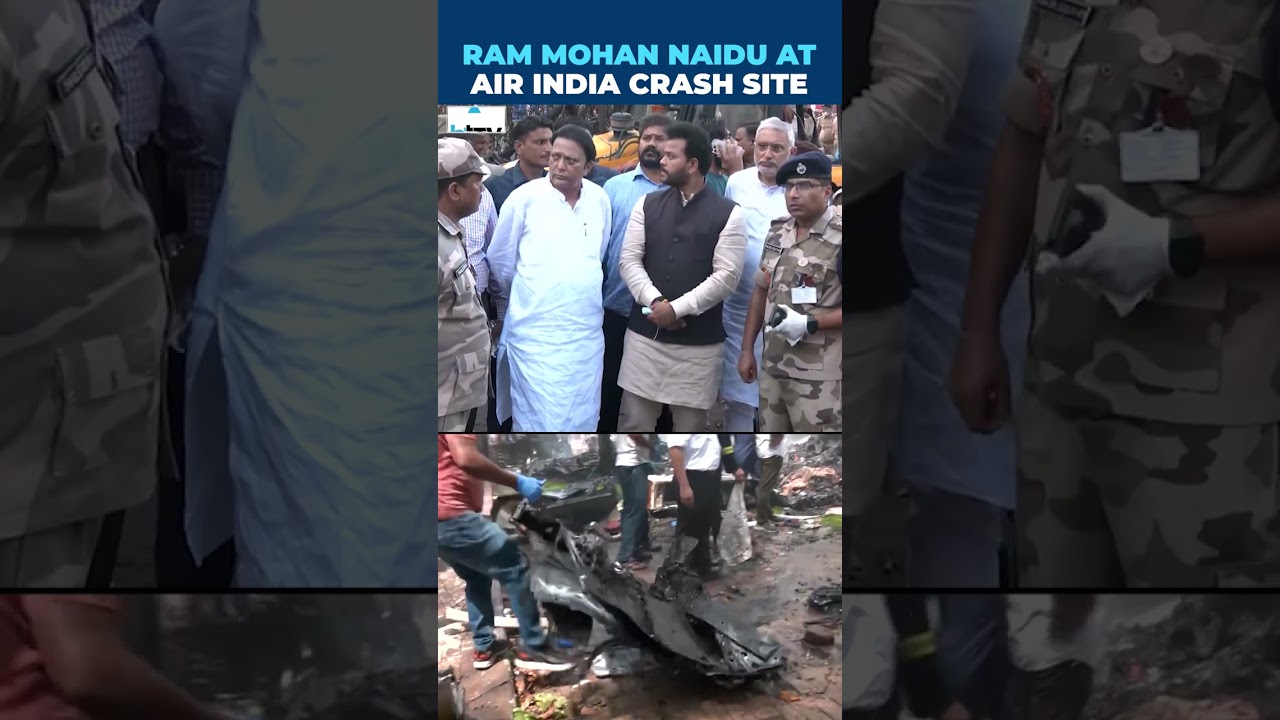 Union Civil Aviation Minister Ram Mohan Naidu Visits Air India Crash Site&nbsp;In&nbsp;Ahmedabad