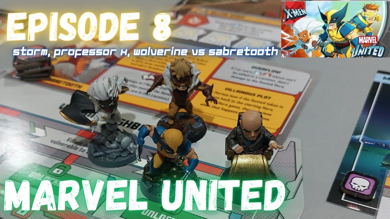 Cmon Games Marvel United Episode 8 Storm, Professor X, Wolverine VS Sabretooth