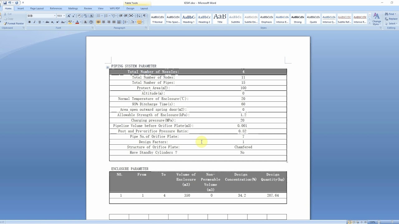 IG-541 System Flow Calculation Software