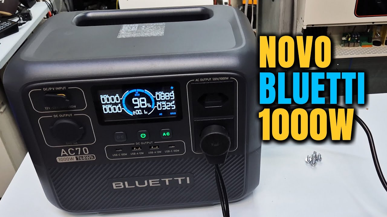 NOVA BLUETTI AC70 1000W: Estação de Energia ou Híbrido Off Grid Portátil? Eduardo Aquino