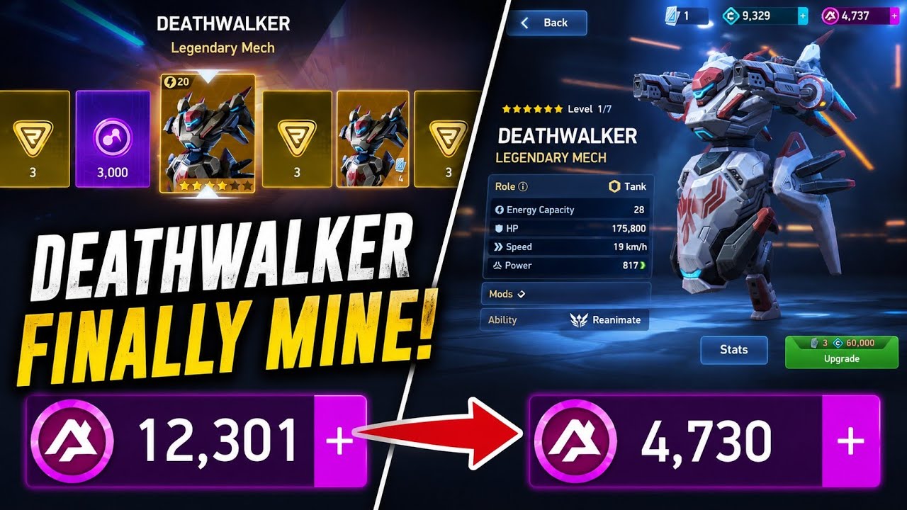 Спустя 7 МЕСЯЦЕВ... Я НАКОНЕЦ-ТО получил Deathwalker! 😭 | Безумный гринд F2P | MECH ARENA