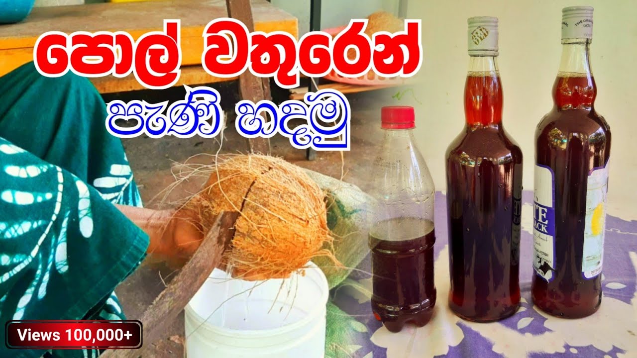 පොල් වතුරෙන් පැණි හදමු - How to make a coconut honey at home @gameeka​