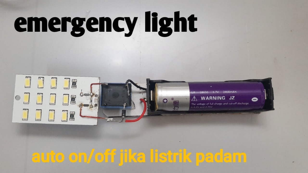 cara buat lampu emergency sendiri || auto on/off