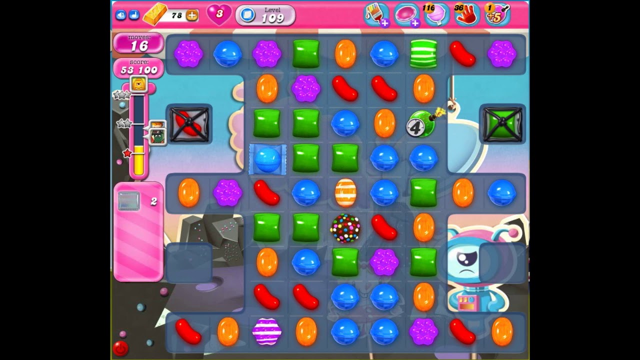 Candy Crush Saga - Level 109 - No boosters