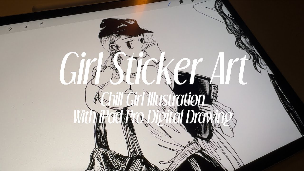 Chill Girl Sticker art drawing tutorial #ipad #procreate #illustration