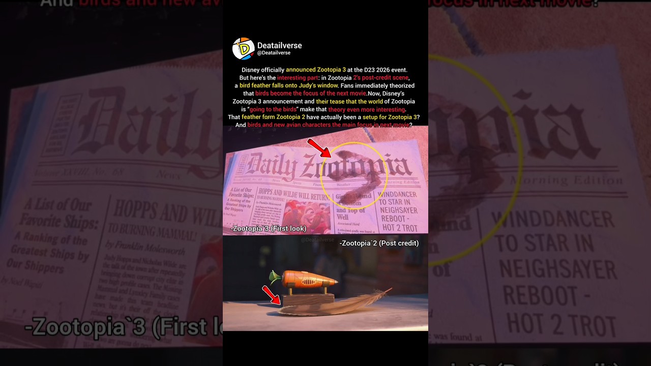 😵&zwj;💫 Zootopia 2&rsquo;s Feather Just Predicted Zootopia 3 ?! 🐦