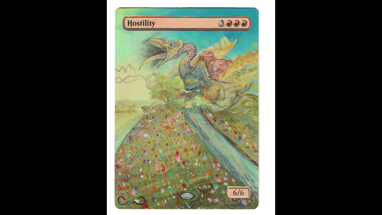 Hostility Full Art & Border Extension MTG Altered Art