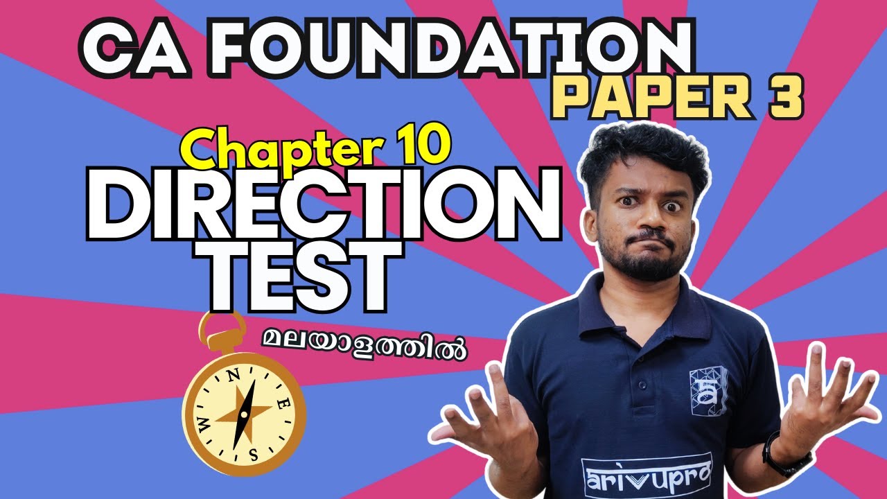 Chapter 10-Direction Test | CA Foundation Malayalam Quantitative Aptitude Class | Nithin R Krishnan