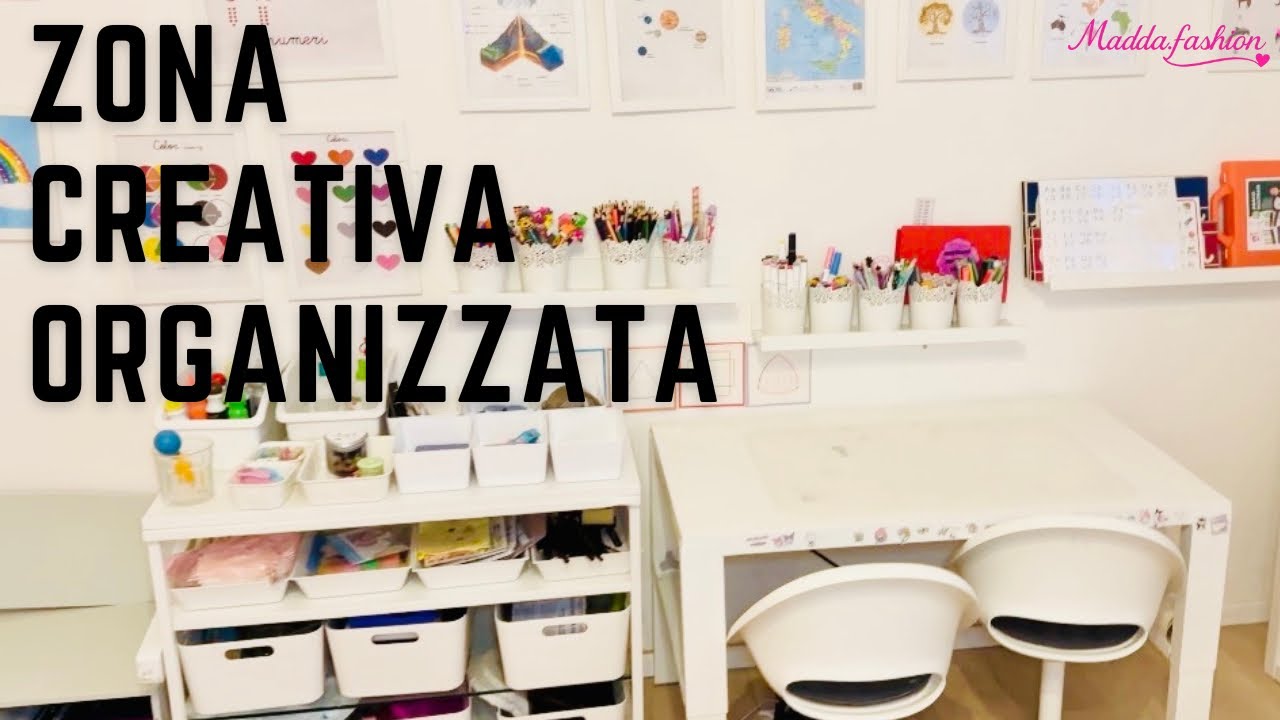 Zona creativa organizzata 🎨 | Il nostro carrello creativo spiegato ripiano per ripiano
