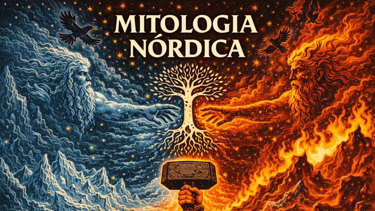 Como o universo Nórdico nasceu do gelo e do fogo | História de Mitologia para dormir