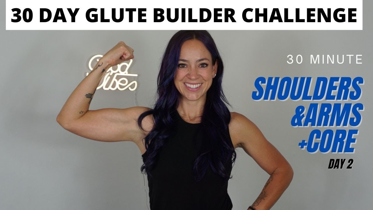 30Min Shoulders & Arms with Dumbbells + Core - Upper Body Strength - DAY 2