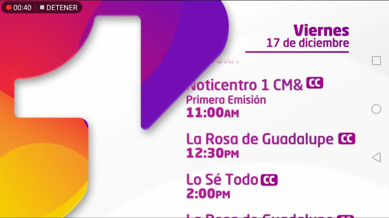 Programación Canal Uno del 17 y 18 de diciembre de 2021
