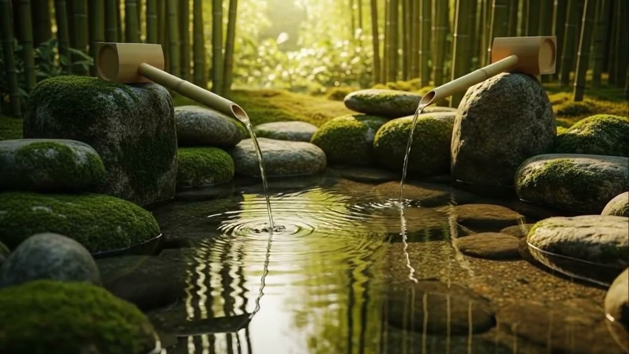 Relaxation Music Wtih Bamboo Water Sound spa Music Ep80
