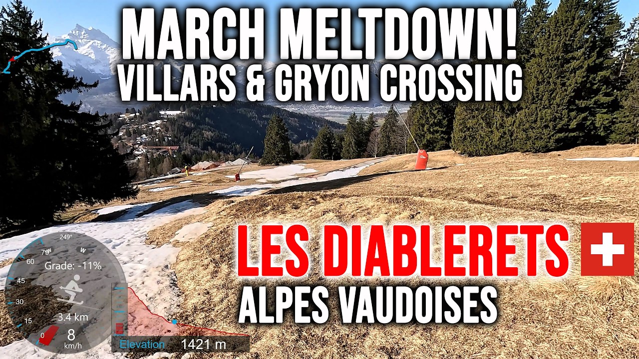 [4K] Skiing Les Diablerets, March Meltdown - Villars & Gryon, Alpes Vaudoises Suisse, GoPro HERO13