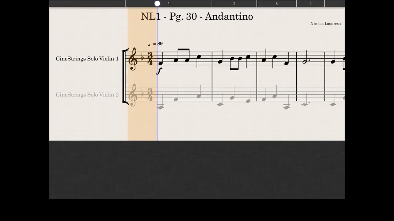 Pg 30 - Andantino - Violino 1 - Nicolas Laoureux I - Violino