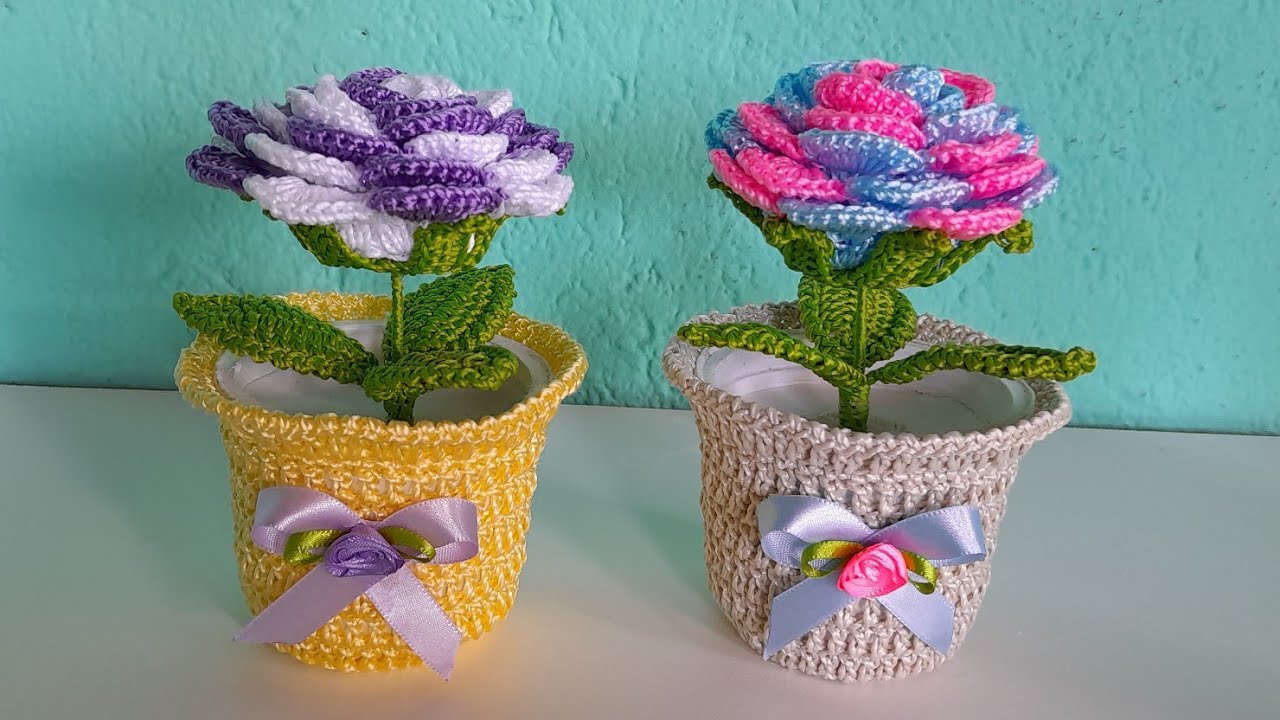 VASO DE FLOR EM CROCHÊ 🪴| PASSO A PASSO COMPLETO - Valdenete Crochê