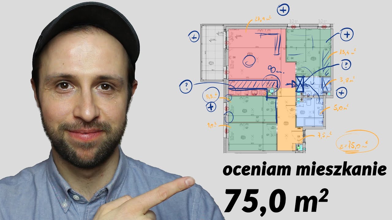 75m2, cztery pokoje, stan deweloperski - oceniam rzut mieszkania na sprzedaż