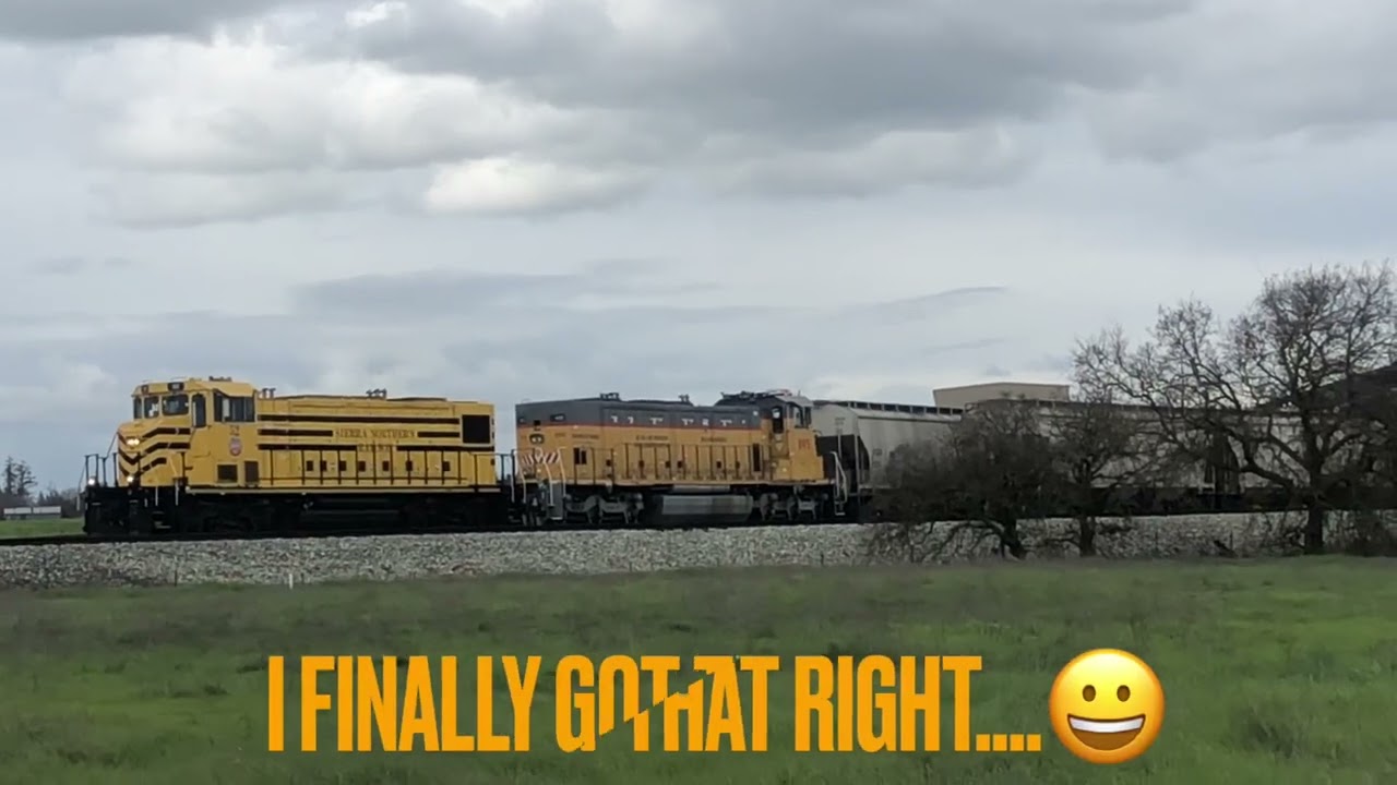 Rare Footage Of Sierra Northern Unloading 100 Car Grain Train, New 6 Axle Genset