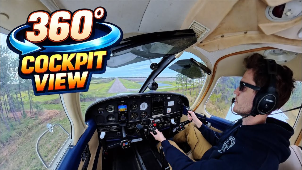 Попытка посадить PA28 после двухмесячного перерыва | Обзор кабины на 360°