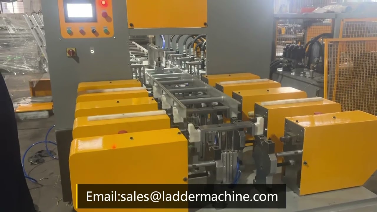 ladder Inside swaged rung insertion into stiles (left & right) and outer swaging/riveting machine