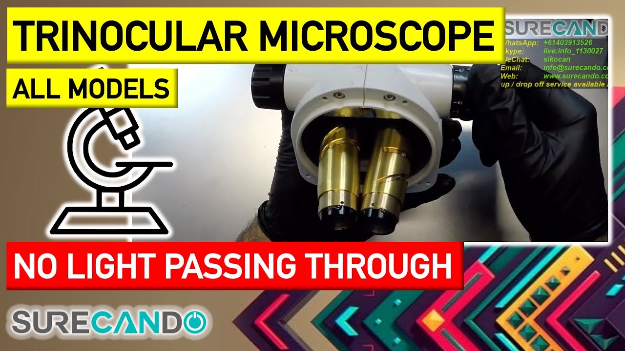Trinocular Stereo Microscope Full Disassembly Repair Fix Camera Hole Black No Light Passing Through