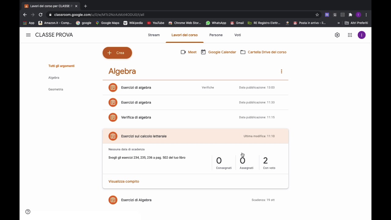 Configurare la valutazione su classroom