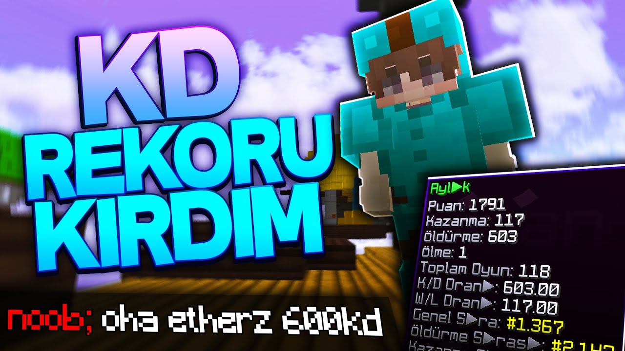 SON OYUNCUNUN EN BÜYÜK REKORUNU KIRDIM -sonoyuncu skywars minecraft