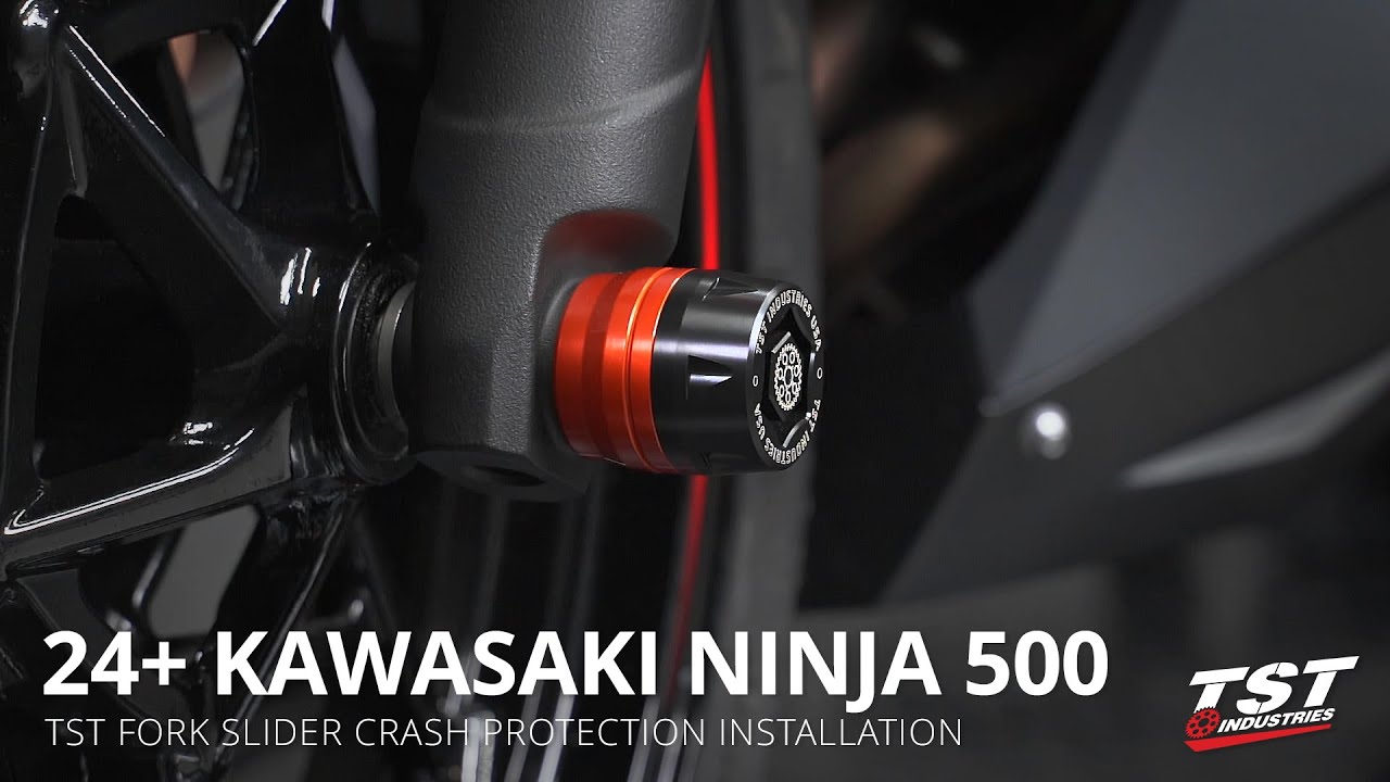 Как установить слайдеры вилки TST на Kawasaki Ninja 500 2024+ от TST Industries