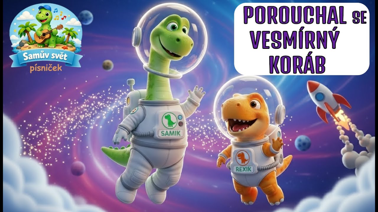 Porouchal se vesmírný koráb - Dinosauři ve vesmíru | Písničky pro děti | Samův svět písniček