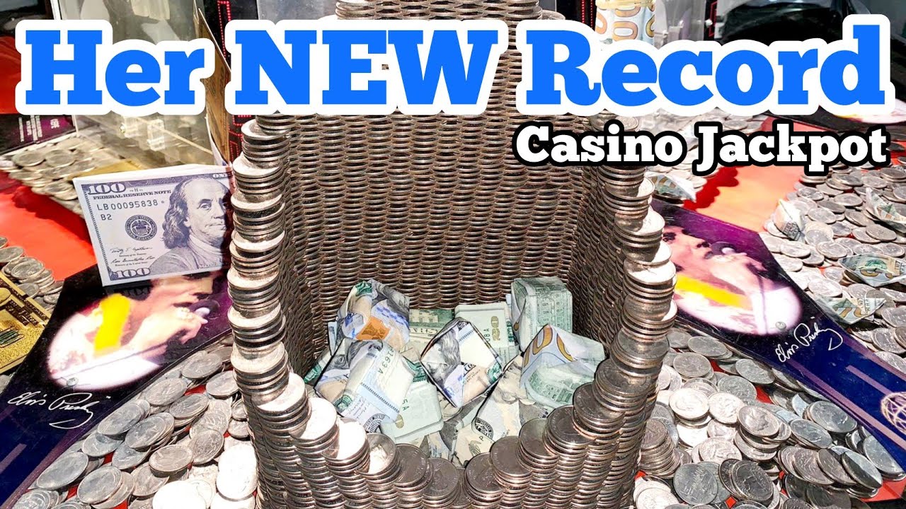 HER NEW RECORD ... Playing The High Limit Coin Pusher Jackpot WON MONEY ASMR