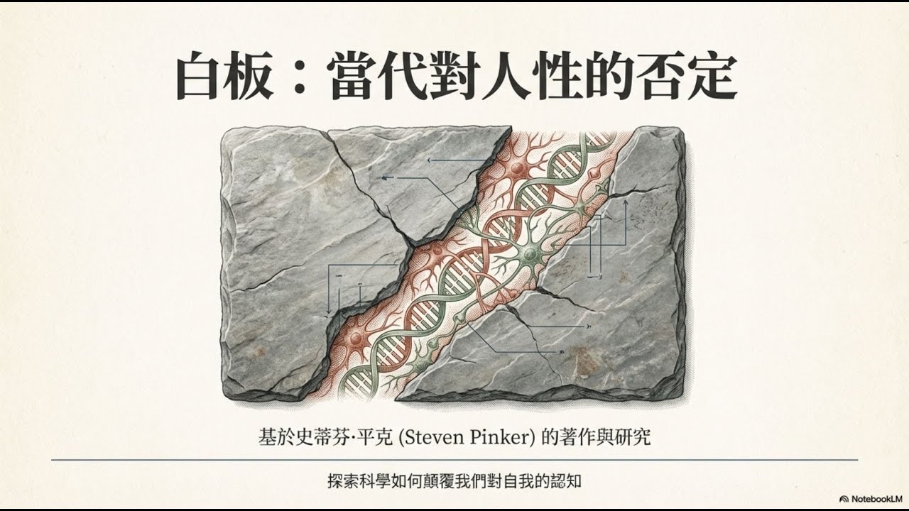 「如果你相信你的大腦是一張白紙，那你可能正生活在一個巨大的謊言中。」 「為何承認『人性本具』會讓左派恐懼、讓右派抓狂？揭開現代學術界的最後禁忌。」#心靈 #空白 #性別差異 #意識形態