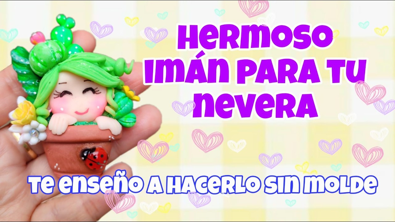 muñecas en maceta para tu nevera hechas en porcelana fria