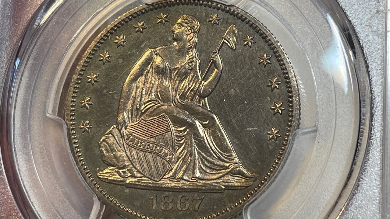 1867 Seated Liberty Half Dollar PCGS PR62 - Golden Toned Low Mintage Proof Coin