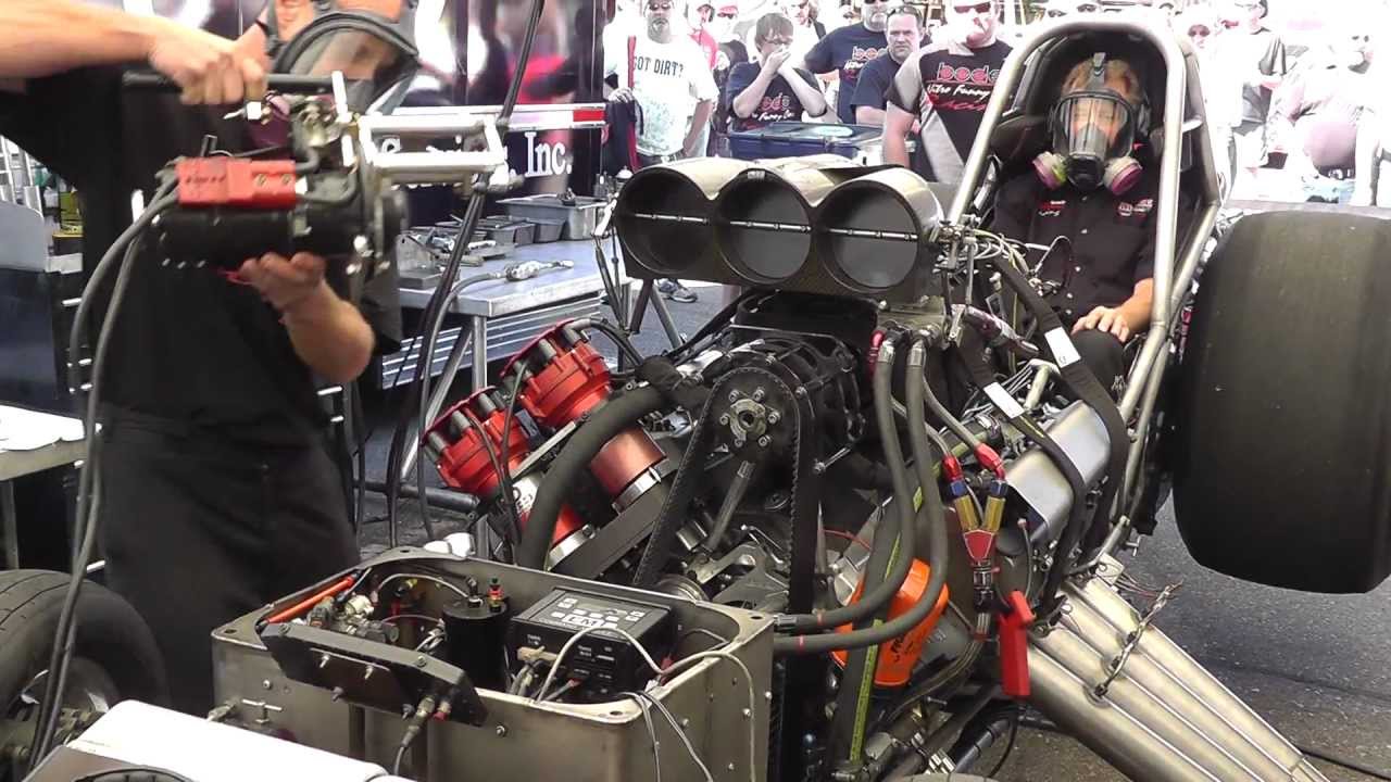 Bob Bode Warming Up His Funny Car for the Lucus Oil Nationals 8-18-12