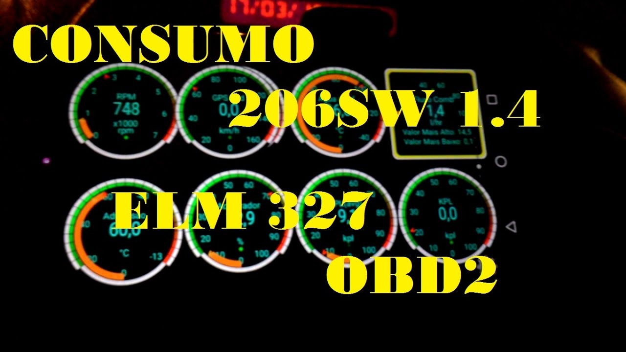 Consumo Peugeot 206 1.4 com SCANNER ELM327 OBD2 Torque Pro