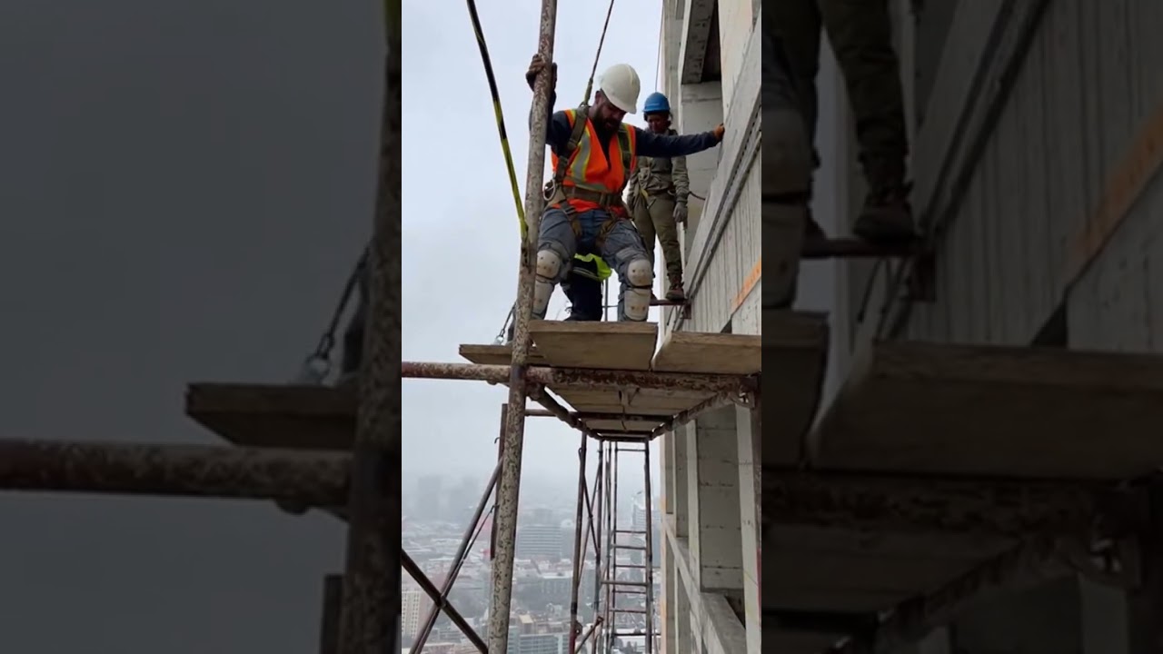 Scaffolding Collapse on Construction Site #comedy #viral #shorts #funny #humor